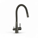 Rubinetto Cucina con Filtro Acqua | Antrarice Spazzolato, Doppia Leva, Canna Flessibile e Design Moderno