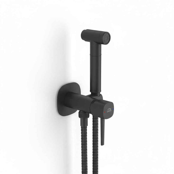 Set idroscopino bidet a incasso nera opaca con doccetta bidet – moderna, salvaspazio ed elegante