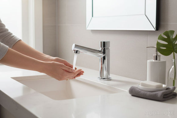 Miscelatore temporizzato a pulsante acqua calda/fredda