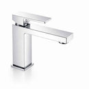 Miscelatore lavabo quadrato in ottone cromato
