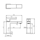 Miscelatore lavabo quadrato in ottone cromato-2