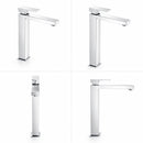 Miscelatore lavabo stile quadrato alto per lavandini appoggio-2