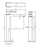 Miscelatore lavabo stile quadrato alto per lavandini appoggio-3