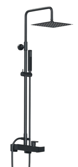 Colonna doccia con miscelatore completa nera opaca quadrata