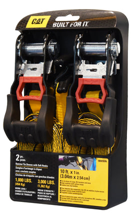 Lot de 2 sangles d'arrimage a cliquet caterpillar