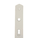2 poignées de porte ROSAE, Entrée de clé pour chambre, Porcelaine de Limoges, Finition coude doré, Entraxe standard 195 mm