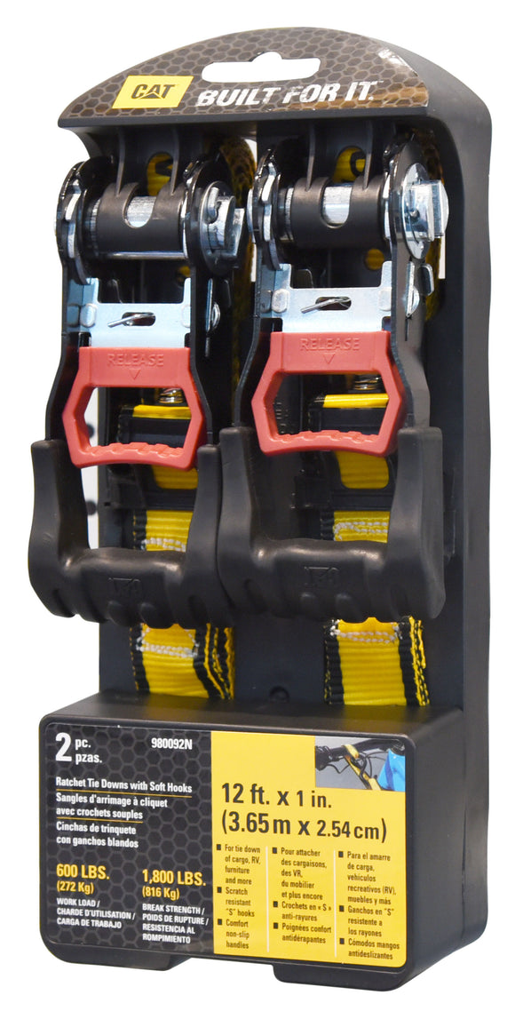 Lot de 2 sangles d'arrimage a cliquet caterpillar