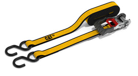 Lot de 4 sangles d' arrimage a cliquet caterpillar avec crochets