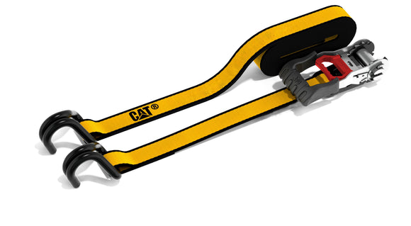 Lot de 4 sangles d' arrimage a cliquet caterpillar avec crochets