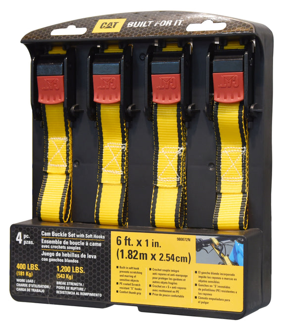 Lot de 4 sangles caterpillar avec crochets