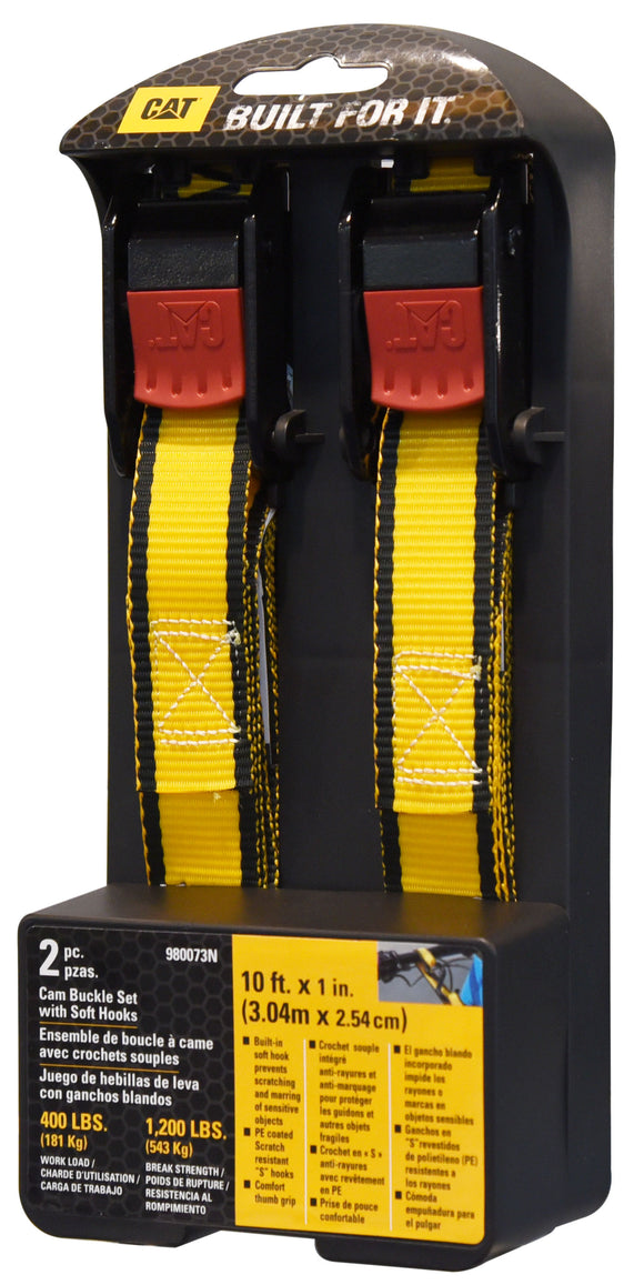 Lot de 2 sangles caterpillar avec crochets