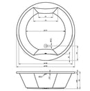 Grande baignoire ronde duo RIHO COLORADO 180x180 cm