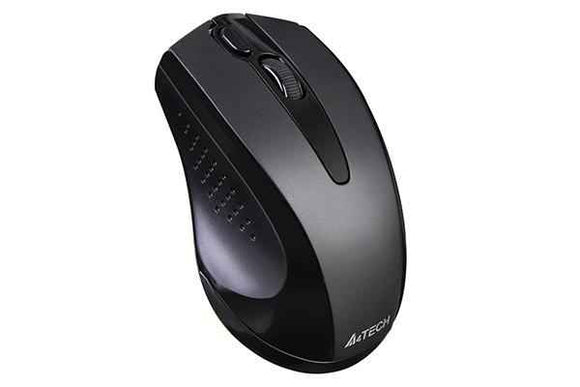 MOUSE A4tech, PC sau NB, wireless, 2.4GHz, optic, 1000 dpi, butoane/scroll 3/1, silent click, negru, "G9-500FS-BK" (timbru verde 0.18 lei)