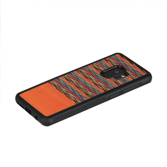 Coque pour smartphone man&wood galaxy s9 à carreaux marron et noir