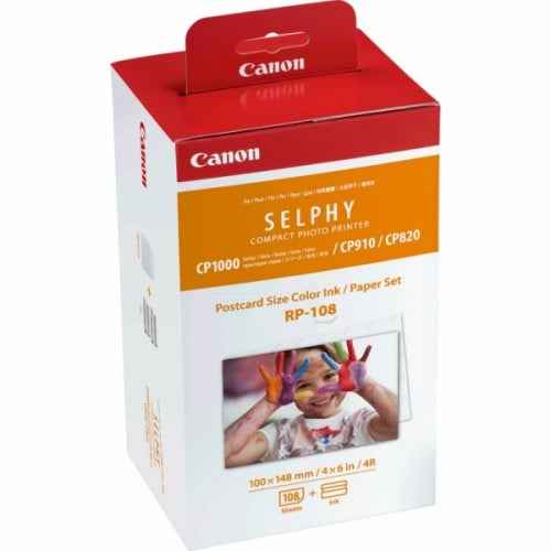 Cartouche d'encre couleur Canon 8568B001 RP-108 + jeu de papier 100 x 148 mm (108 feuilles)