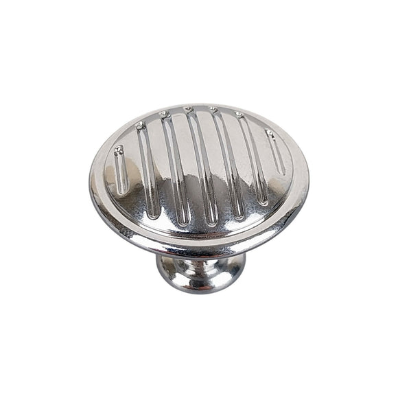 Bouton de meuble ROND STRIE, Finition zamak chrome