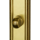 2 poignées de porte sur plaque LOUIS XV, Verrou condamnation pour salle de bain/WC, Finition zamak doré patiné, Entraxe standard 195 mm-7