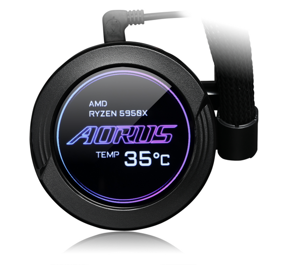 Refroidisseur Gigabyte « AORUS WATERFORCE X 240 », boîtier universel, refroidissement liquide, ventilateurs 120 mm x 2, 2 150 tr/min, éclairage RVB, « AORUS WATERFORCE X 240 » (timbre vert 2,00 lei)
