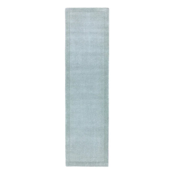 Tapis de couloir uni pure laine candy bleu ciel
