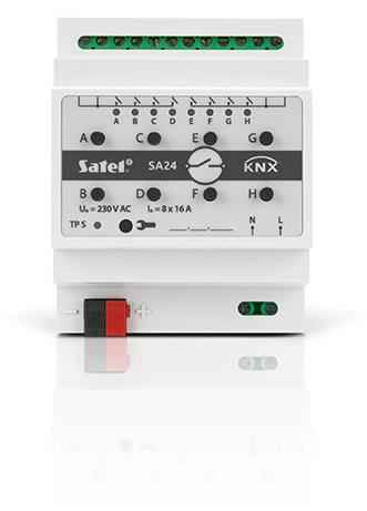 Satel KNX-SA24 smart home actuator DIN rail-mounted Switching actuator 8 channels