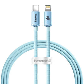 Baseus Type-C - Lightning cable Crystal Shine Series Lightning Fast Charging Power Delivery 20W 1,2m Light Blue (CAJY001303)