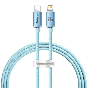 Baseus Type-C - Lightning cable Crystal Shine Series Lightning Fast Charging Power Delivery 20W 1,2m Light Blue (CAJY001303)
