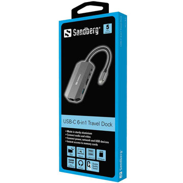 SANDBERG USB-C 6-in1 Travel Dock