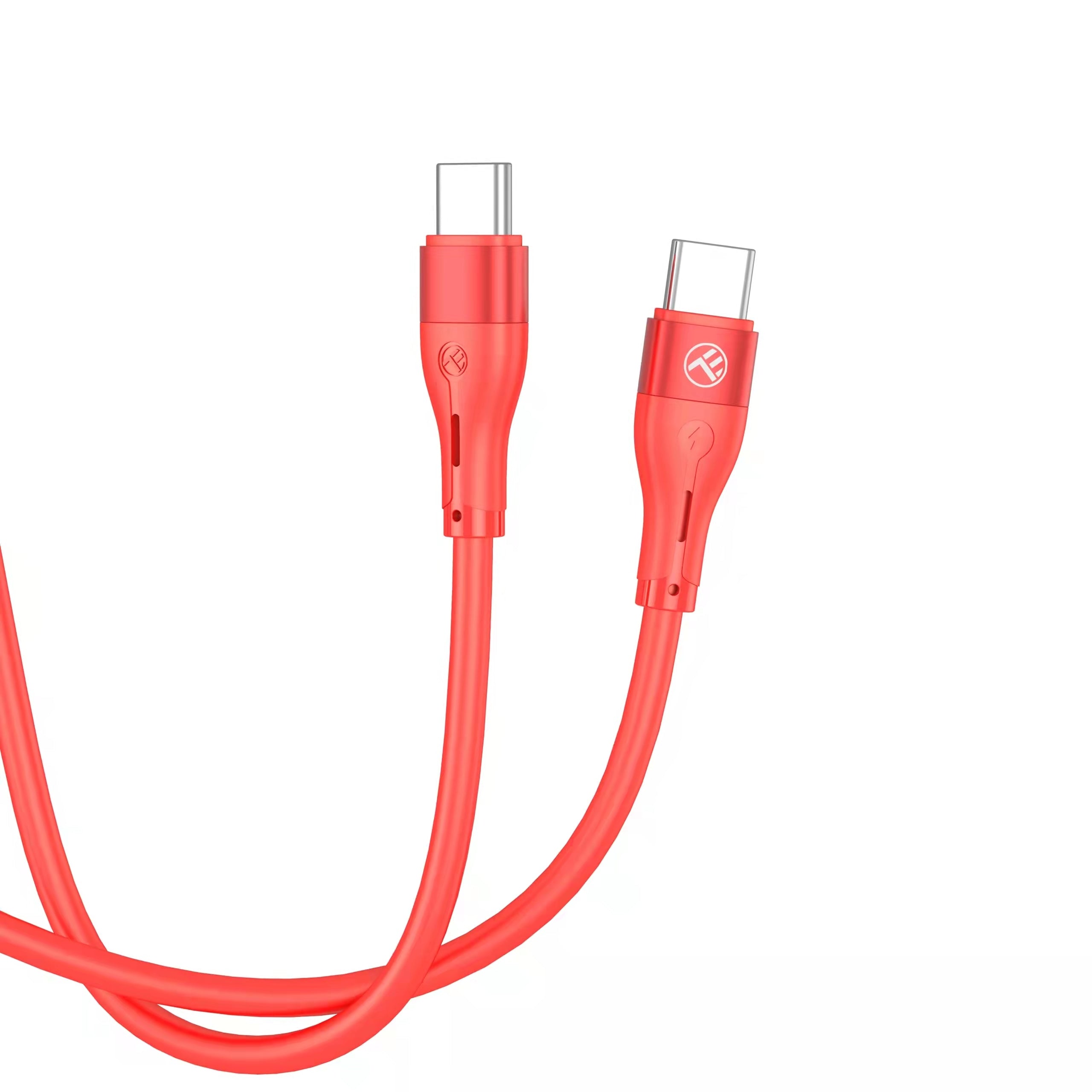 Câble tellur silicone type-c vers type-c pd60w 1 m rouge
