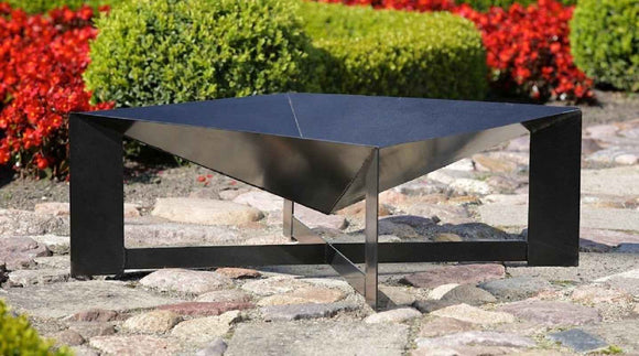 Grille en acier noir sur trépied + Brasero de jardin CUBA