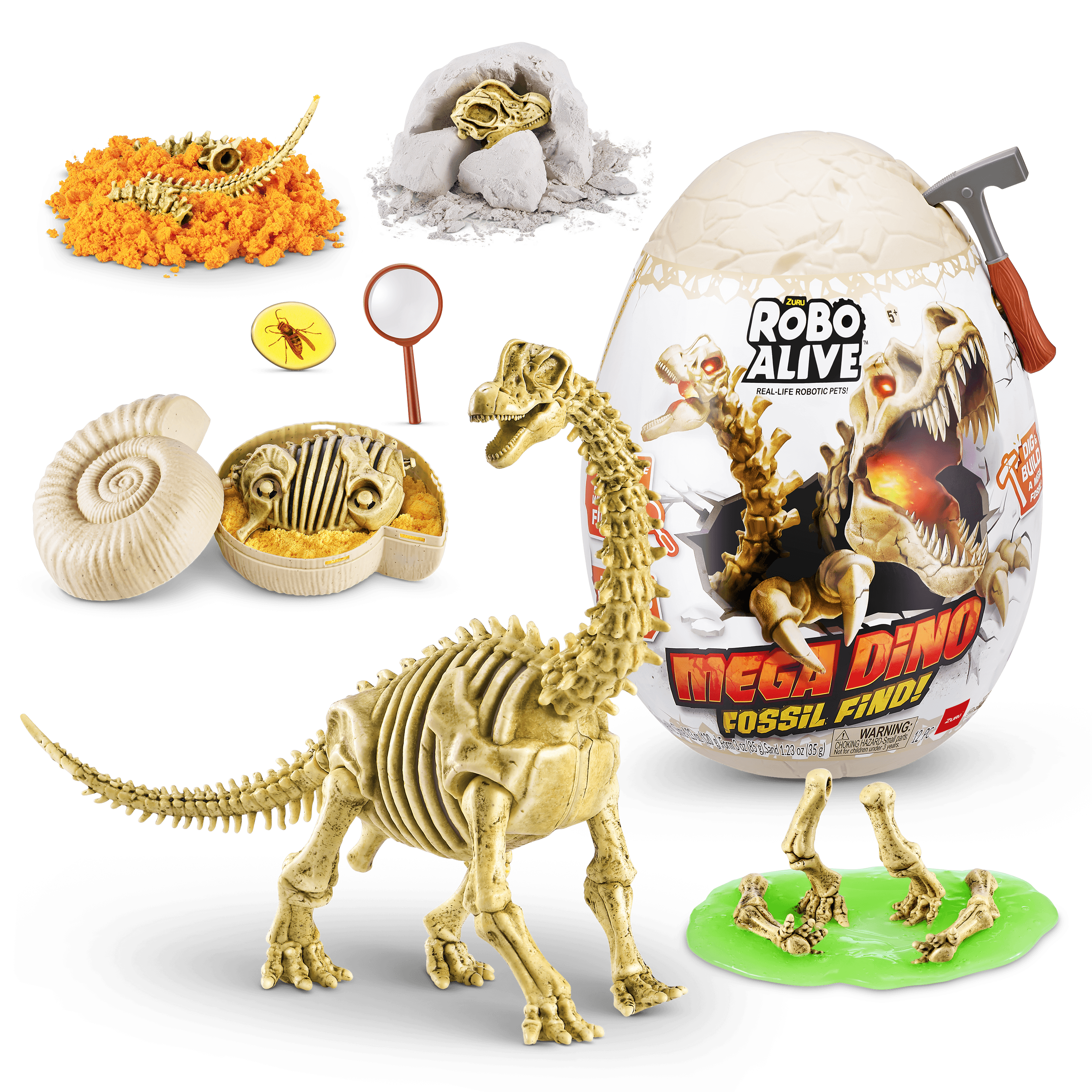 Roboalive jouet interactif mega dino fossile trouvé œuf surprise