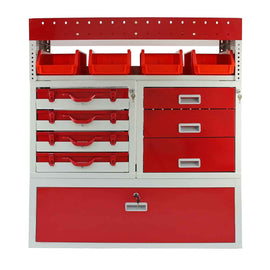 Rayonnage Métallique Firecracker Couleur Rouge & Gris pour Fourgons