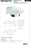 Porte-savon mural en verre BETA 11 x5,5 x 12,5 cm