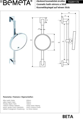 Miroir rond grossissant BETA 20x 55x 14cm