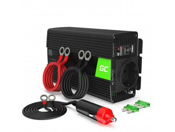 Strāvas pārveidotājs Green Cell Car Power Inverter Converter 12V to 230V 500W/ 1000W Modified Sine Wave