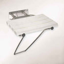 Siège de douche rabattable HELP avec jambe de sécurité en acier brossé