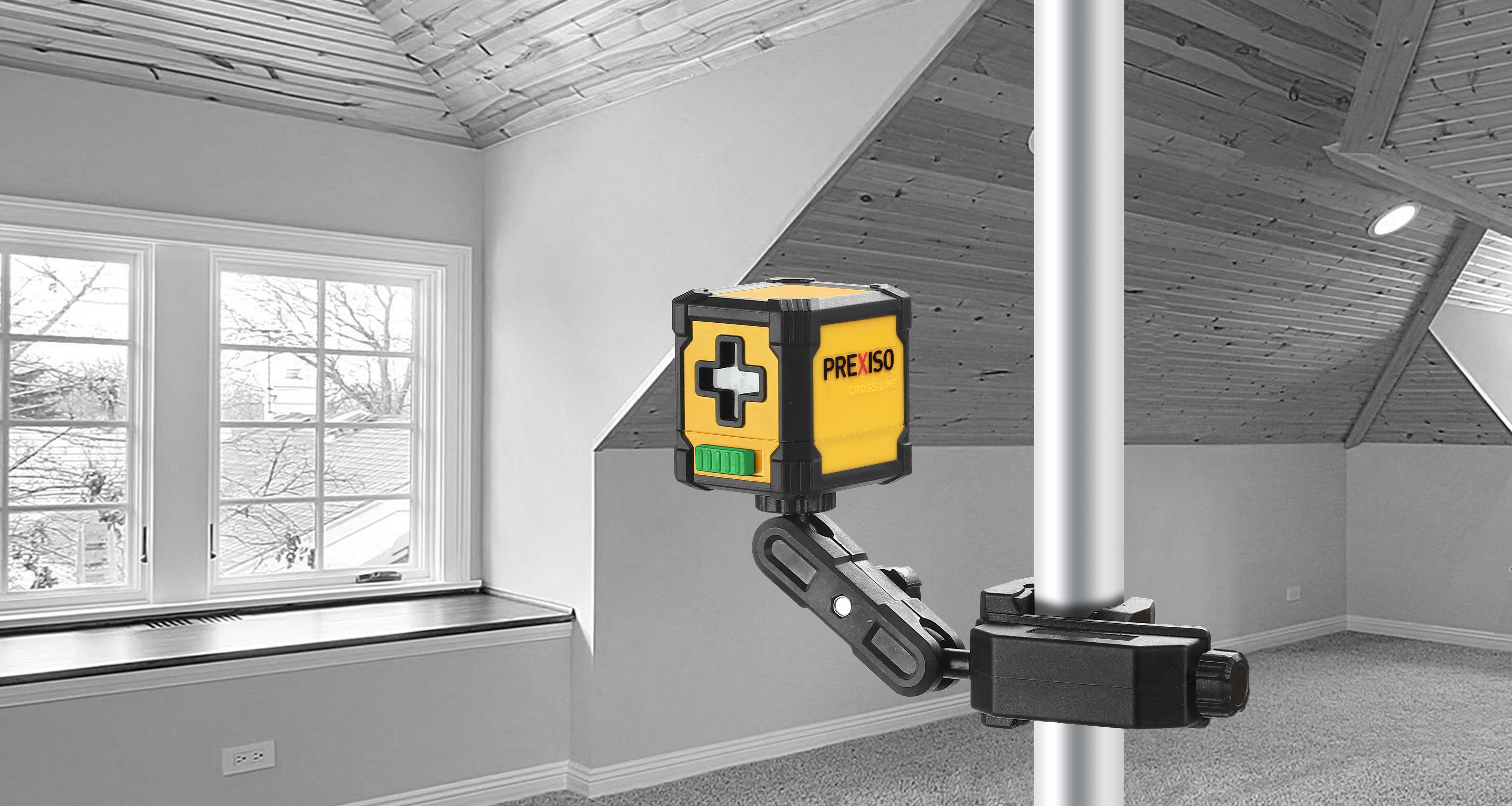 Niveau laser vert croix auto-ajustable 20 metres prexiso