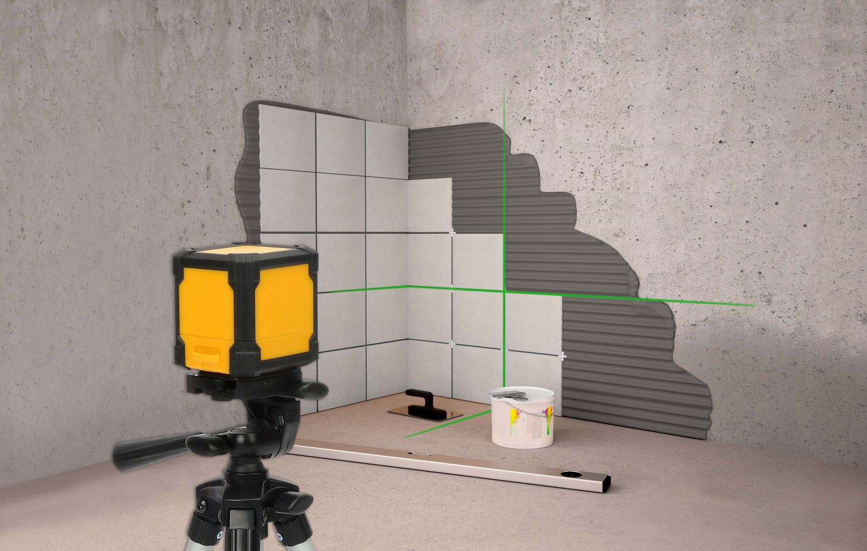 Niveau laser vert croix auto-ajustable 20 metres prexiso