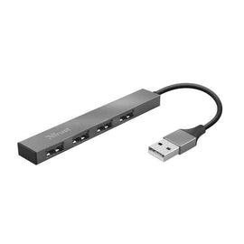USB Centrmezgls Trust Halyx Aluminium 4-Port Mini USB Hub Silver