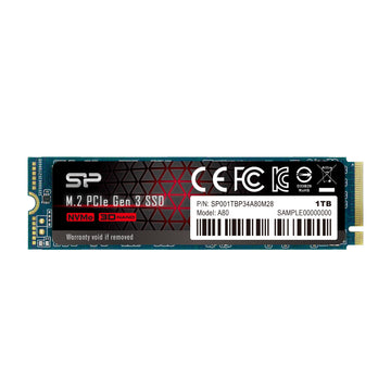Silicon Power SSD | P34A80 | 1000 GB | Solid-state drive interface PCIe Gen3x4 | Read speed 3400 MB/s | Write speed 3000 MB/s