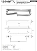 Dérouleur papier toilettes double NEO en acier inoxydable 32 x3 x9 cm