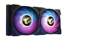 Refroidisseur gigabyte  aorus waterforce x 240  boîtier universel refroidissement liquide ventilateurs 120 mm x 2 2 150 tr/min éclairage rvb  aorus waterforce x 240  timbre vert 200 lei