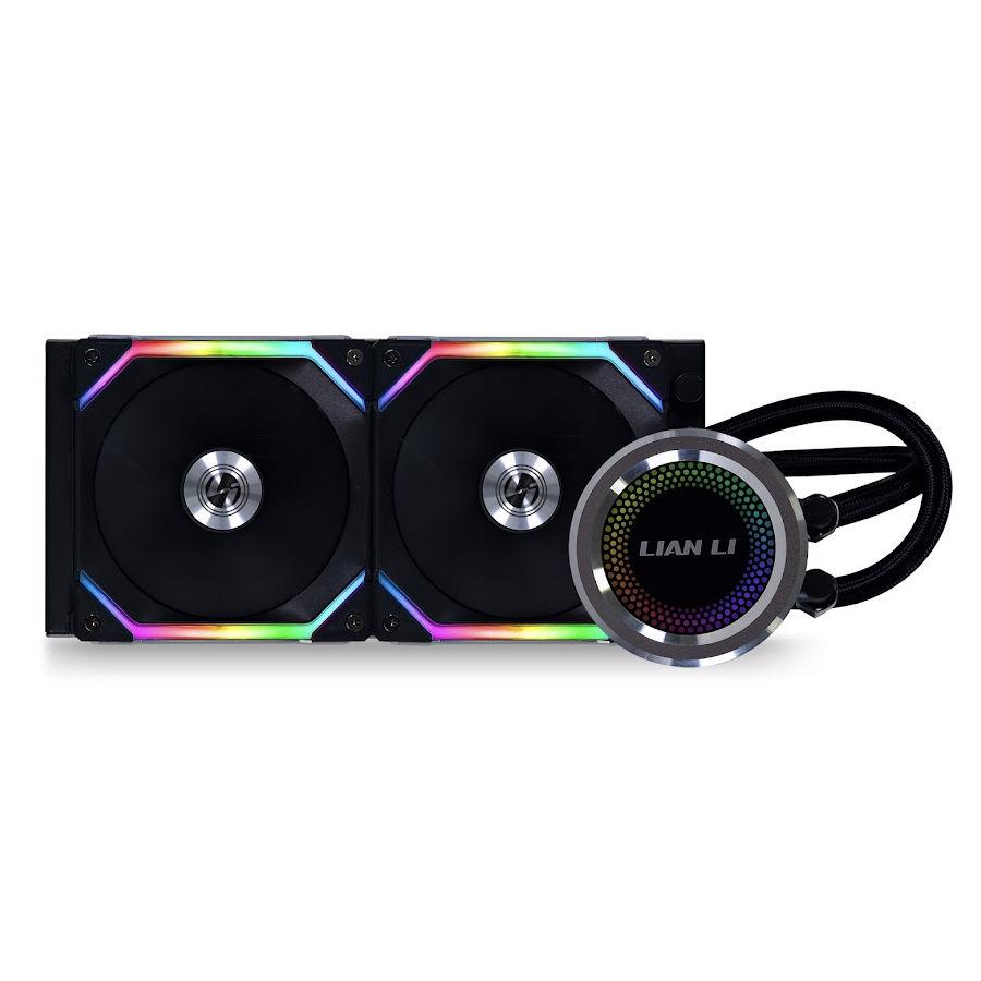 Refroidisseur liquide tout-en-un pour processeur lian li galahad aio 12 cm noir