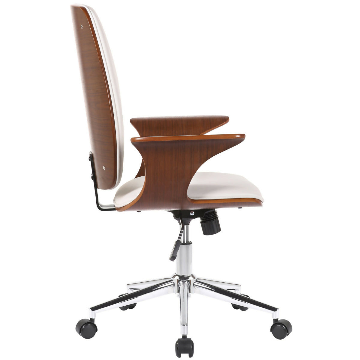 Burbank office chair - Walnut - White