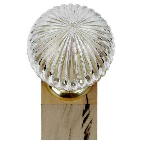 Boule de rampe haut de gamme BOWL CRISTAL – Laiton poli et cristal torsadé
