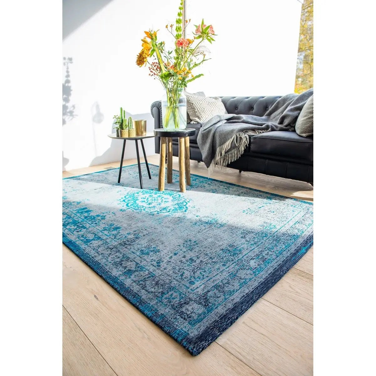 Tapis de salon coton médaillon fading world