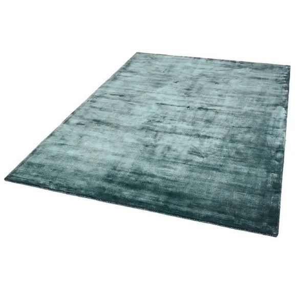 Tapis de salon en viscose fait main titane