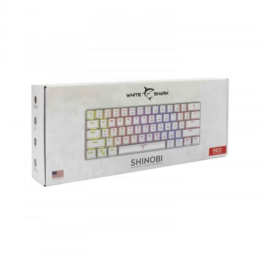 White Shark GK-2022 Shinobi Red Switch, White US