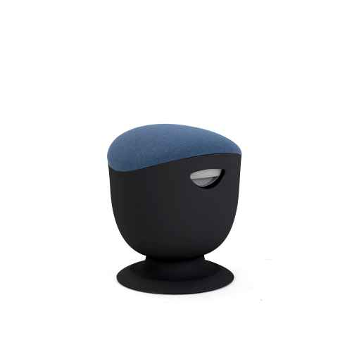Tabouret d'équilibre ergonomique Up Up Seul Noir, tissu bleu D47