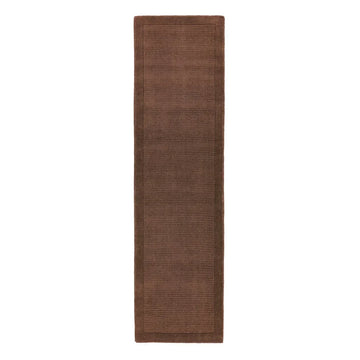 Tapis de couloir uni pure laine CANDY Marron - Novatrend 