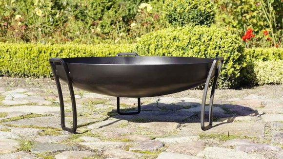 Grille en acier noir sur trépied + Brasero de jardin PAN